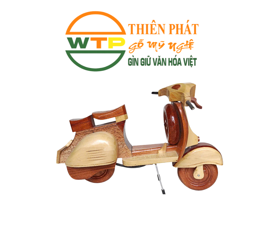 mô hình xe Vespa bằng gỗ handmade